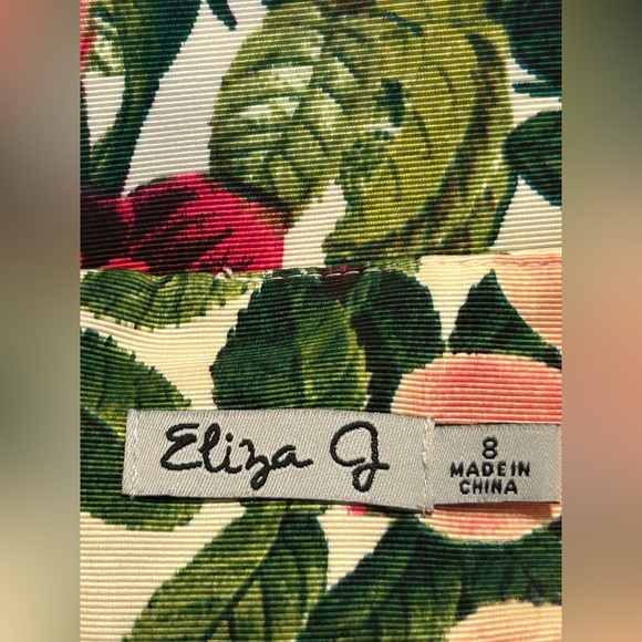 Eliza J Floral Print Faille Midi Skirt Size 8 - Picture 12 of 13